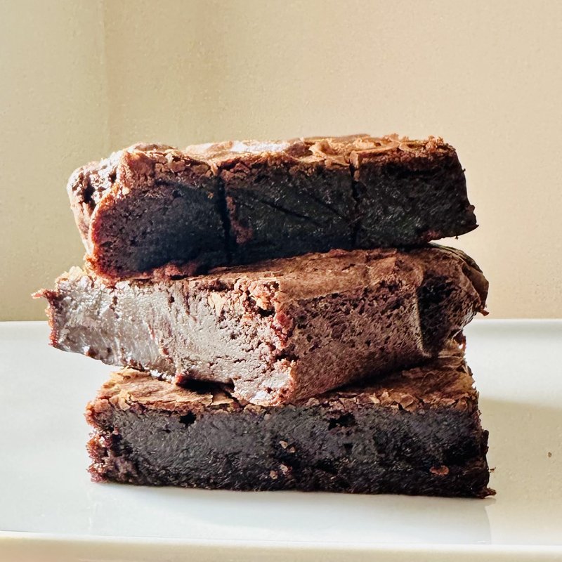 Gluten-free dairy-free fudge brownies in an 8x8 pan